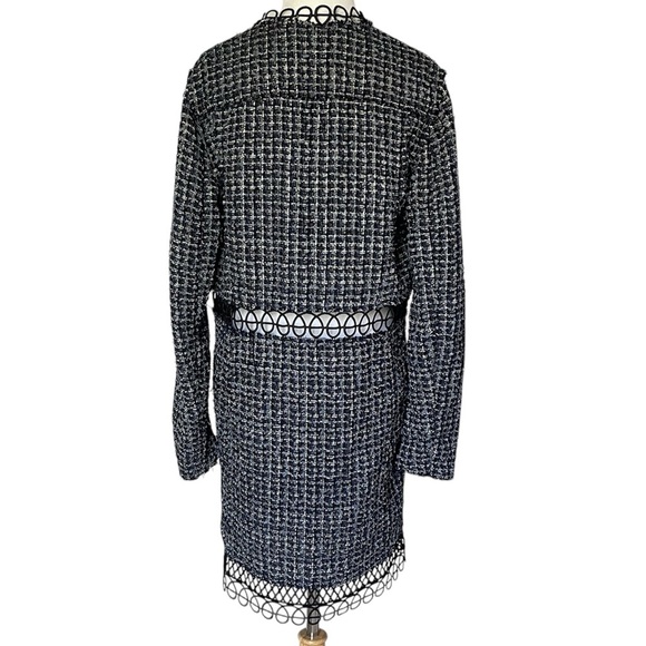 Elie Tahari Blue Twill Midi Coat - Picture 2 of 6